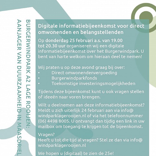 Digitale informatiebijeenkomst thema Participatie 25 februari 2021