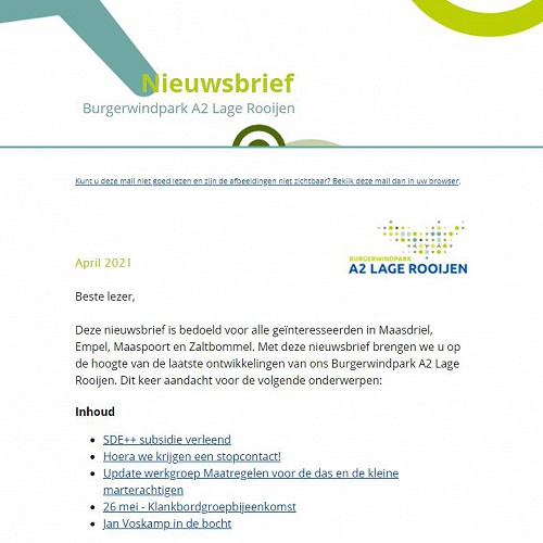 Nieuwsbrief Omgeving - april 2021